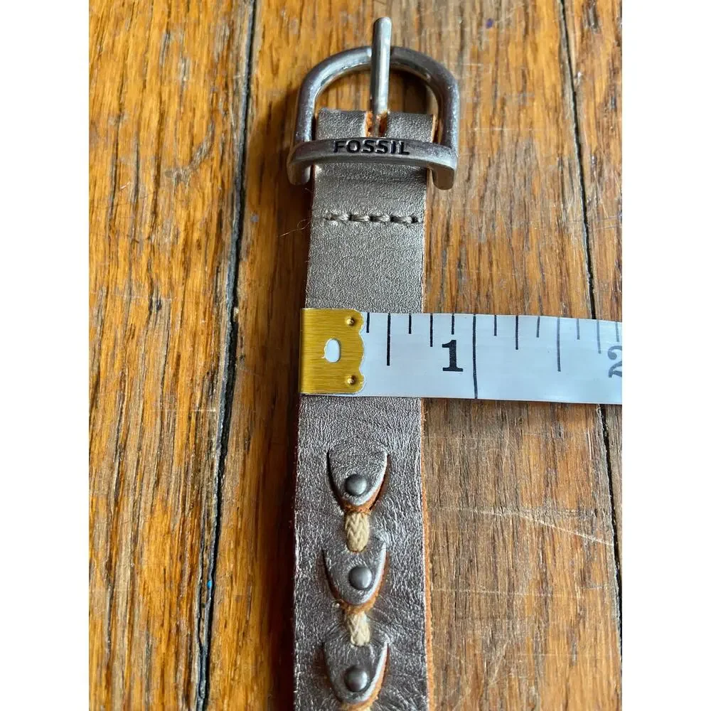 FOSSIL Metallic Studded Belt w/Laser-Cut Accent sz L